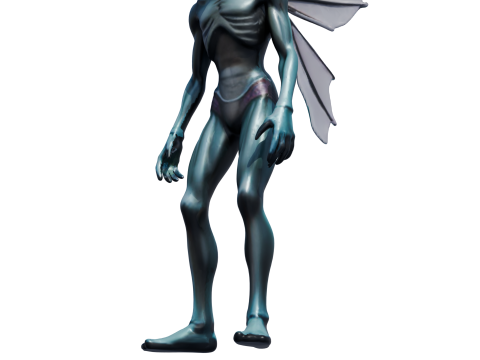 Nytheris Kanatlı Uzaylı Karakteri Donanımlı 3D Model