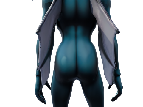 Nytheris Kanatlı Uzaylı Karakteri Donanımlı 3D Model