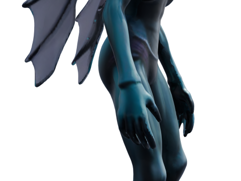 Nytheris Kanatlı Uzaylı Karakteri Donanımlı 3D Model