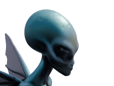 Nytheris Kanatlı Uzaylı Karakteri Donanımlı 3D Model