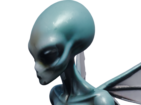 Nytheris Kanatlı Uzaylı Karakteri Donanımlı 3D Model