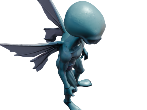 Nytheris Kanatlı Uzaylı Karakteri Donanımlı 3D Model