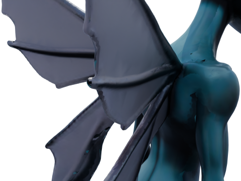 Nytheris Kanatlı Uzaylı Karakteri Donanımlı 3D Model