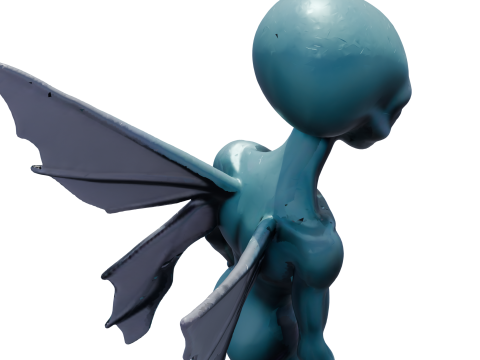 Nytheris Kanatlı Uzaylı Karakteri Donanımlı 3D Model