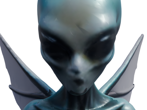 Nytheris Kanatlı Uzaylı Karakteri Donanımlı 3D Model