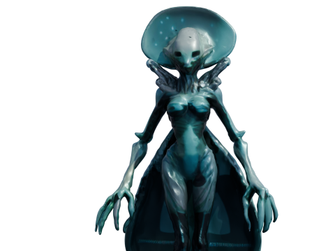 Thalor 심해 외계인 하이폴리 3D 모델