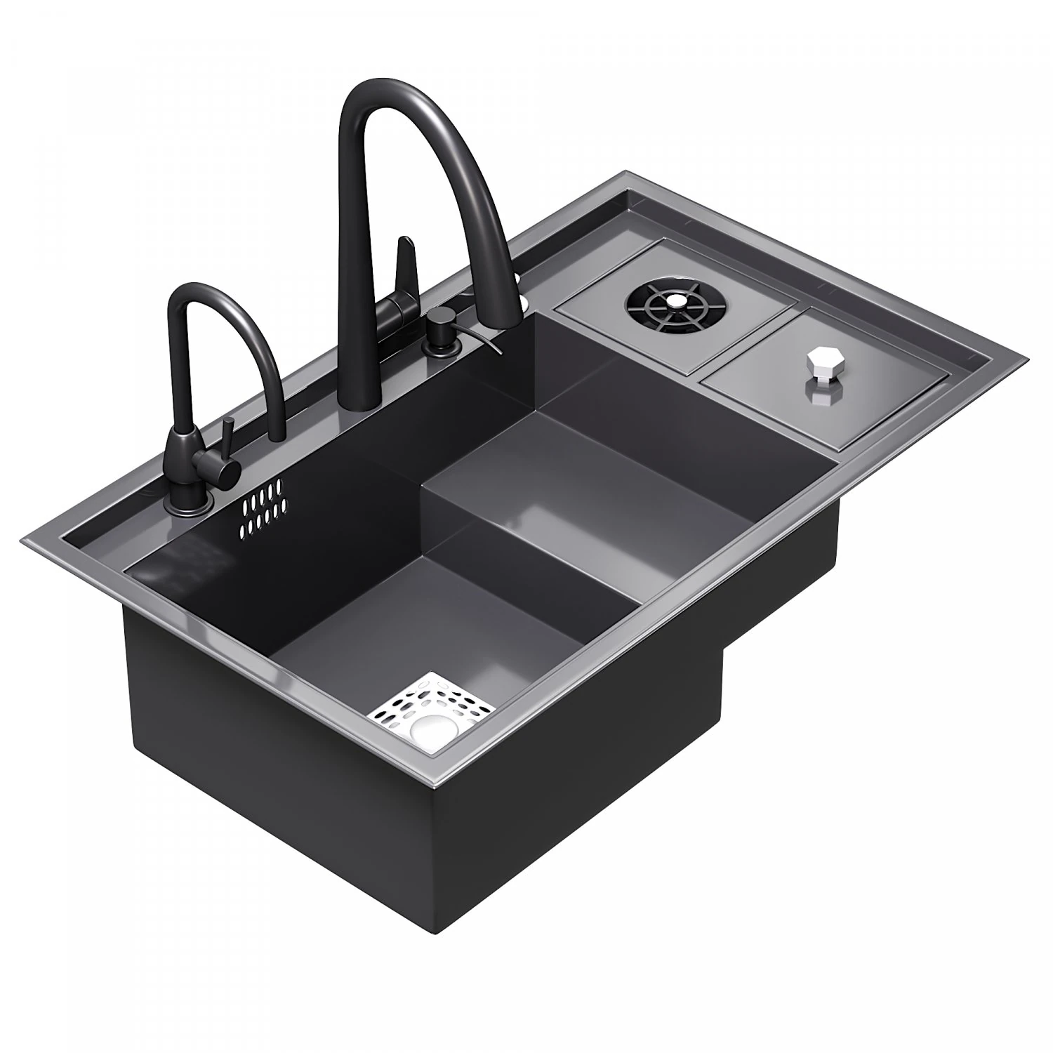 Sink Stainless Steel Cup Washer Sink Kitchen 3D Model .c4d .max .obj .3ds .fbx .stl .blend 