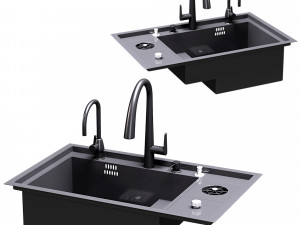 Sink Stainless Steel Cup Washer Sink Kitchen 3D Model