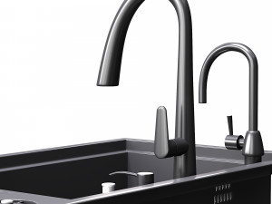 Sink Stainless Steel Cup Washer Sink Kitchen 3D Model