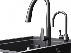 Sink Stainless Steel Cup Washer Sink Kitchen 3D Model