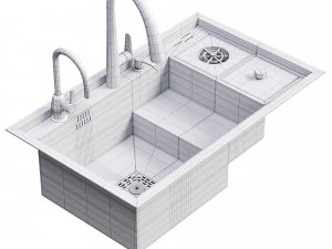 Sink Stainless Steel Cup Washer Sink Kitchen 3D Model