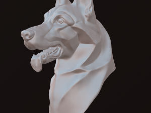 Stylized German Shepherd Dog Head 3D मॉडल