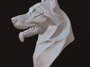 Stylized German Shepherd Dog Head 3D मॉडल