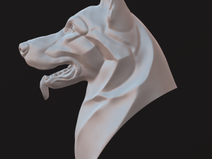 Stylized German Shepherd Dog Head 3D मॉडल