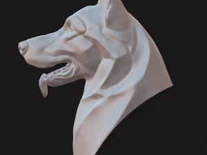 Stylized German Shepherd Dog Head 3D Model