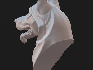 Stylized German Shepherd Dog Head 3D Model