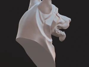 Stylized German Shepherd Dog Head 3D Model