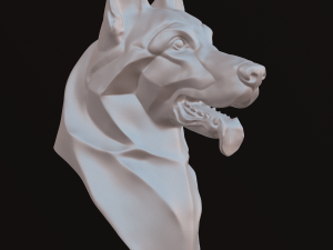 Stylized German Shepherd Dog Head 3D मॉडल