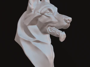 Stylized German Shepherd Dog Head 3D Model