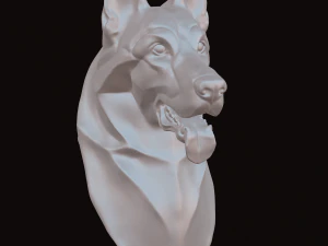 Stylized German Shepherd Dog Head 3D Model
