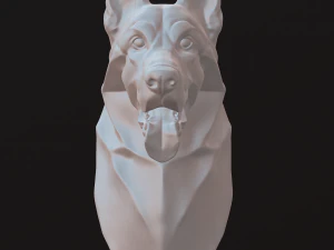 Stylized German Shepherd Dog Head 3D Model