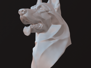 Stylized German Shepherd Dog Head 3D मॉडल