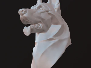 Stylized German Shepherd Dog Head 3D Model