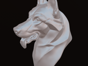 Stylized German Shepherd Dog Head 3D मॉडल