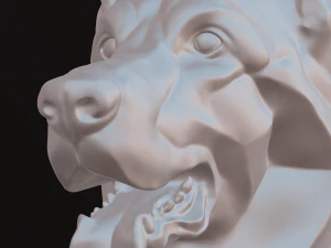 Stylized German Shepherd Dog Head 3D Model
