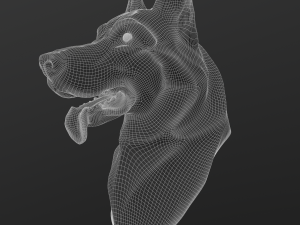 Stylized German Shepherd Dog Head 3D मॉडल