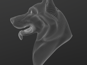 Stylized German Shepherd Dog Head 3D मॉडल