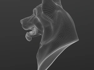 Stylized German Shepherd Dog Head 3D Model
