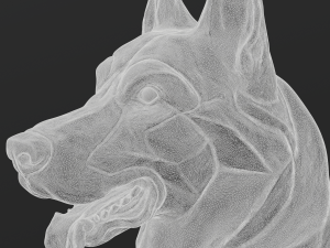 Stylized German Shepherd Dog Head 3D मॉडल