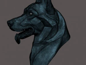 Stylized German Shepherd Dog Head 3D Model