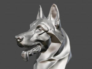 T&ecirc;te de chien de berger allemand stylis&eacute;e pour impression 3D Mod&egrave;le d'impression 3D Modèles 3D en vedette