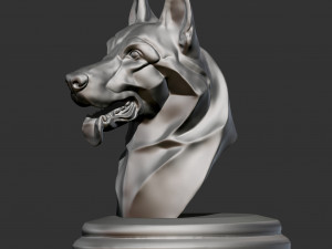 Stylized German Shepherd Dog Head for 3D Print 3D print model 3Dプリントモデル