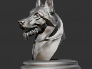 T&ecirc;te de chien de berger allemand stylis&eacute;e pour impression 3D Mod&egrave;le d'impression 3D Modèles 3D en vedette