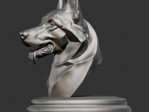 Stylized German Shepherd Dog Head for 3D Print 3D print model 3Dプリントモデル