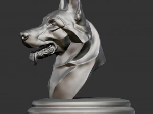 T&ecirc;te de chien de berger allemand stylis&eacute;e pour impression 3D Mod&egrave;le d'impression 3D Modèles 3D en vedette