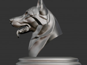 Stylized German Shepherd Dog Head for 3D Print 3D print model 3Dプリントモデル