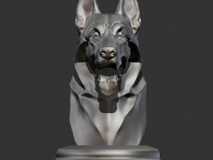 Stylized German Shepherd Dog Head for 3D Print 3D print model 3Dプリントモデル