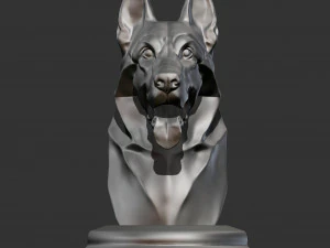 T&ecirc;te de chien de berger allemand stylis&eacute;e pour impression 3D Mod&egrave;le d'impression 3D Modèles 3D en vedette
