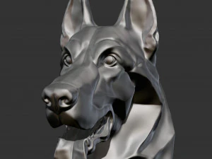 T&ecirc;te de chien de berger allemand stylis&eacute;e pour impression 3D Mod&egrave;le d'impression 3D Modèles 3D en vedette