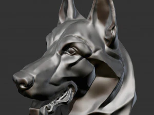 T&ecirc;te de chien de berger allemand stylis&eacute;e pour impression 3D Mod&egrave;le d'impression 3D Modèles 3D en vedette