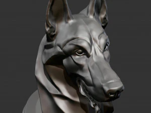 T&ecirc;te de chien de berger allemand stylis&eacute;e pour impression 3D Mod&egrave;le d'impression 3D Modèles 3D en vedette