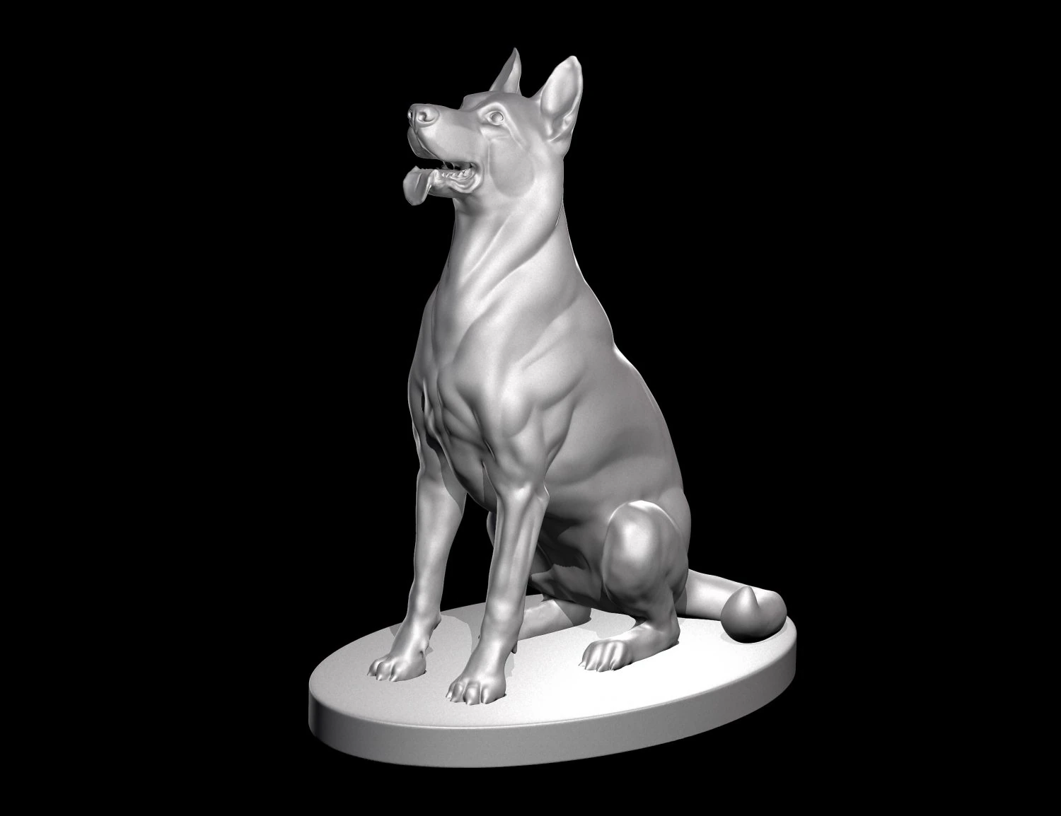 German Shepherd Dog 3D Model .c4d .max .obj .3ds .fbx .stl .blend 