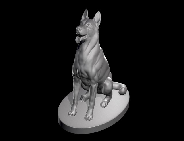 German Shepherd Dog for 3D Print 3D print model 3D-printmodel .c4d .max .obj .3ds .fbx .stl .blend 