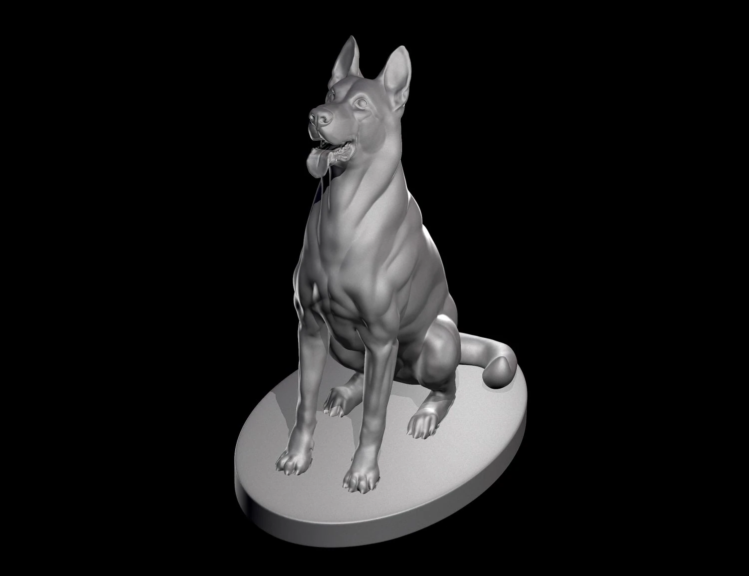 C&atilde;o pastor alem&atilde;o para impress&atilde;o 3D Modelo de impress&atilde;o 3D Modelo de Impressão 3D .c4d .max .obj .3ds .fbx .stl .blend 