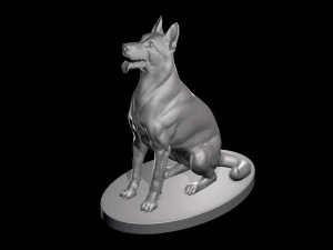 C&atilde;o pastor alem&atilde;o para impress&atilde;o 3D Modelo de impress&atilde;o 3D Modelo de Impressão 3D