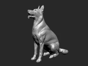 German Shepherd Dog - Low and High poly Model 3D Model